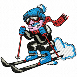 Ski Embroidery Design 7 Ski Embroidery Design 7